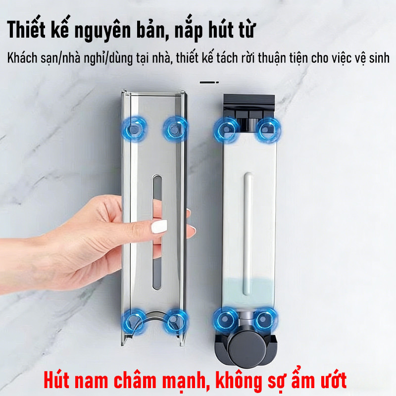 Bình Đựng Nước Rửa Tay Treo Tường 500ml - Hộp Đựng Sữa Tắm, Dầu Gội, Nước Rửa Chén, Dán Tường Không Khoan