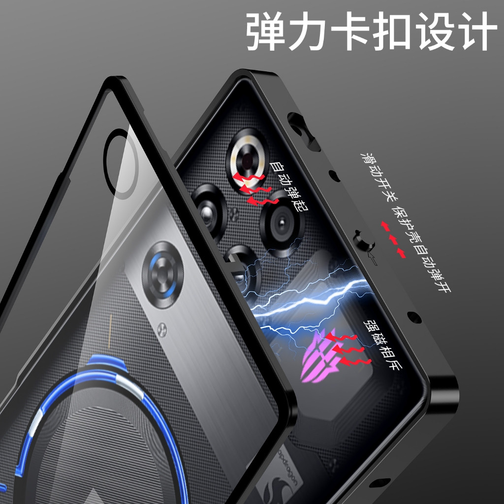 Ốp Kính Cường Lực Trong Suốt HD Cho RedMagic 11 10 9 9S 8 8S 10S Pro Plus Pro + Ốp Lưng Kim Loại Khung Hợp Kim Nhôm Vỏ Điện Thoại Chống Sốc