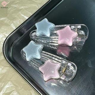 Kẹp Tóc Ngôi Sao Pentagram Màu Xanh Hồng Dễ Thương, Phụ Kiện Tóc Y2K Dành Cho Nữ Sinh Viên