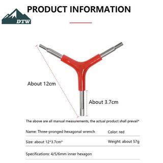 Cờ lê lục giác hình chữ Y dành cho xe đạp, kích thước đa năng 4/5/6 mm, tiện lợi trong bảo dưỡng