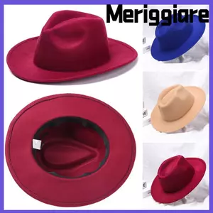 MERIGGIARE Fedora Mũ Vintage Nam Nữ Rộng Vành Đầm Khiêu Vũ Tiệc Biểu Diễn Sân Khấu Panama