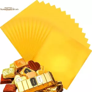 TRTR 100 Cái 20 * 20cm Tự Làm Thực Phẩm Nhôm Lá Gói Giấy Tờ Ngủ Cho Sô Cô La Kẹo Tiệc Cưới Quà Tặng Sinh Nhật Trang Trí VN