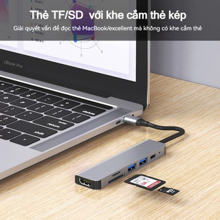 Trạm nối HUB Type C cho macbook Pro M4 M3 M2 M1 Air 13 15 inch 4K HDMI PD 100W USB 3.0