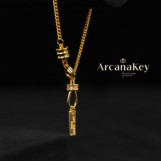 Dây chuyền vuông phong cách Hàn Quốc, trang sức mùa hè đơn giản và sang trọng [ArcanaKey]