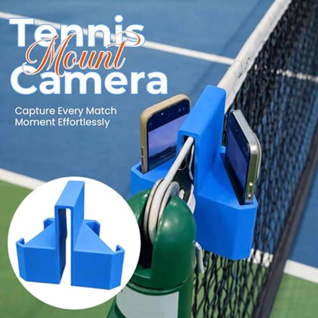 Lưới điện thoại gắn hàng rào hai mặt cho tennis và pickleball, tiện lợi ghi hình và phát trực tuyến