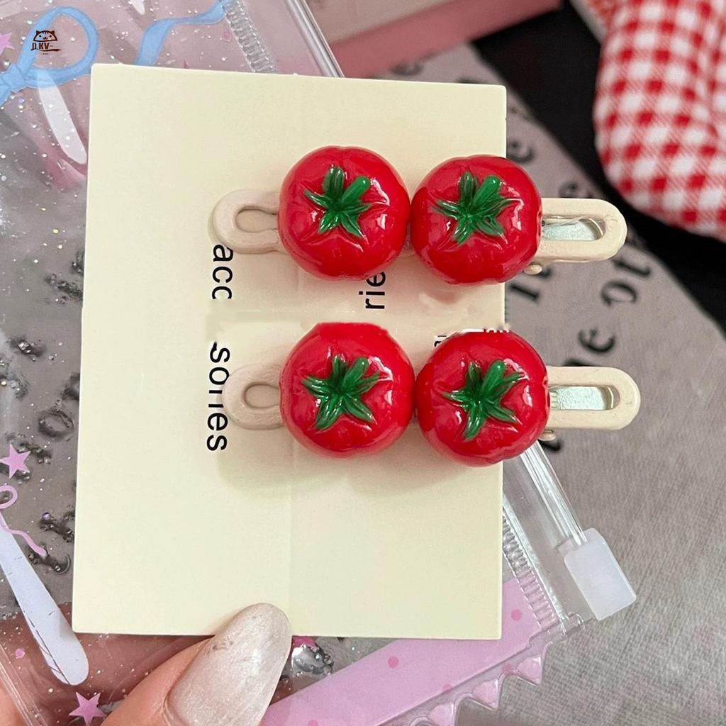 Kẹp Tóc Mỏ Vịt Hình Cà Chua, Làm Từ Nhựa, Thiết Kế Trái Cây Vui Nhộn Cho Bữa Tiệc Và Hàng Ngày