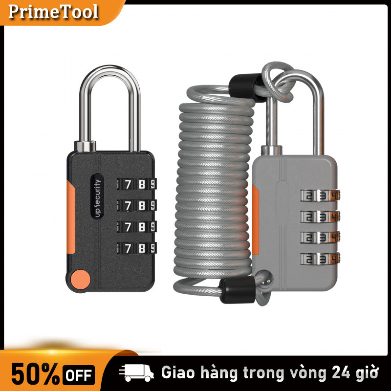 Khóa dây cáp thép mật mã 4 số ký tự dây lò xo, Ổ khóa mật khẩu, Dây lò xo, 4 số, Dây cáp thép, Chống trộm