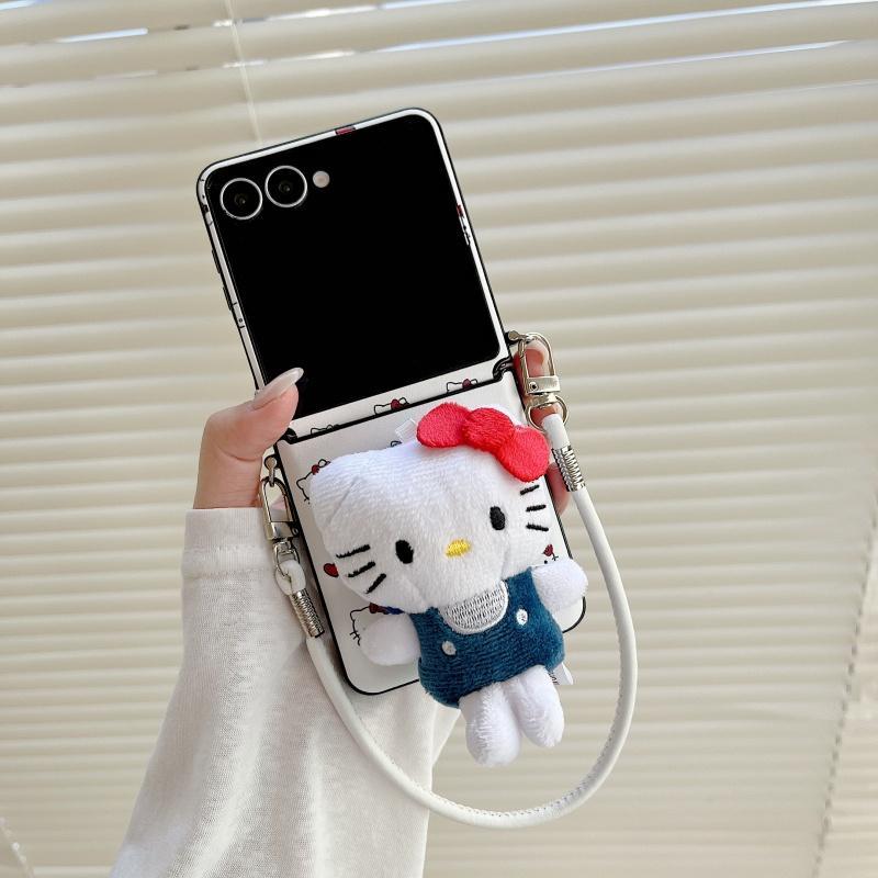 Hoạt Hình Dễ Thương Trái Tim Đỏ Kt Từ Tính Ốp Lưng Điện Thoại Thích Hợp Cho Samsung Galaxy ZFlip7 zflip6 Dây Gấp Vỏ Cứng Cho Z Flip 7 6 5 74 5G PuraX N3Flip MixFlip 2 Vỏ Bảo Vệ