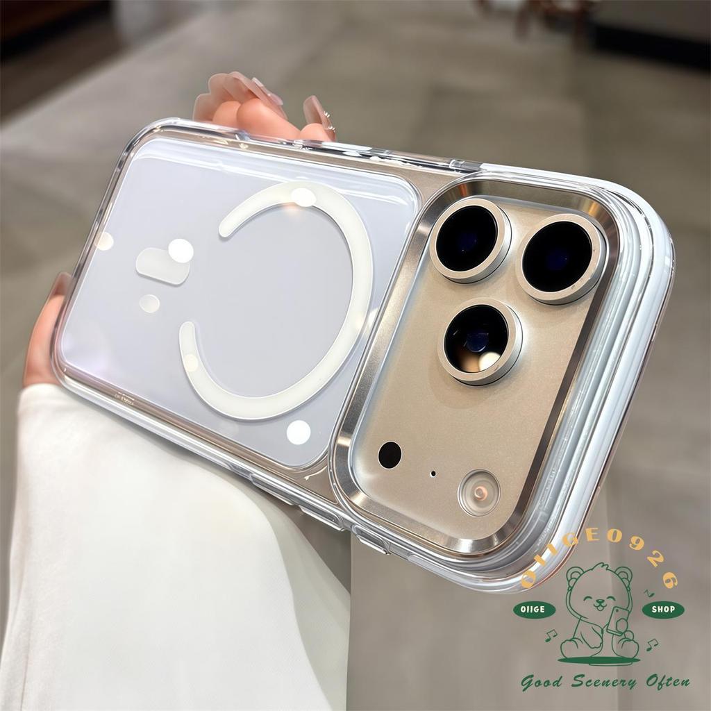【 Ốp lưng iPhone17 】 Ống kính kim loại túi khí pha lê băng từ tính Vỏ điện thoại iphone17 Pro Max cho vỏ iPhone Vỏ mềm silicon TPU chống sốc