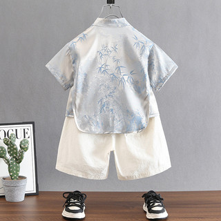 Lễ hội mùa xuân năm mới Quần áo Tết Nguyên Đán Bé trai Lễ hội thuyền rồng Hanfu Mùa hè 2025 Phong cách mới Trẻ em Đường Phù hợp với phong cách Trung Quốc Tay ngắn phong cách mỏng Trẻ em Bộ đồ phong cách Trung Quốc mới Cảm giác cao cấp 01