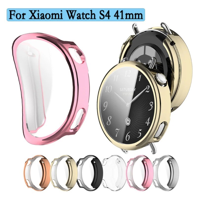 Ốp TPU Mềm Cho Xiaomi Watch S4 41mm Full Cover Ốp Lưng Vỏ Đồng Hồ Thông Minh Bảo Vệ Màn Hình Cho Xiaomi WatchS4 Case + Phim Bảo Vệ Bìa Mềm