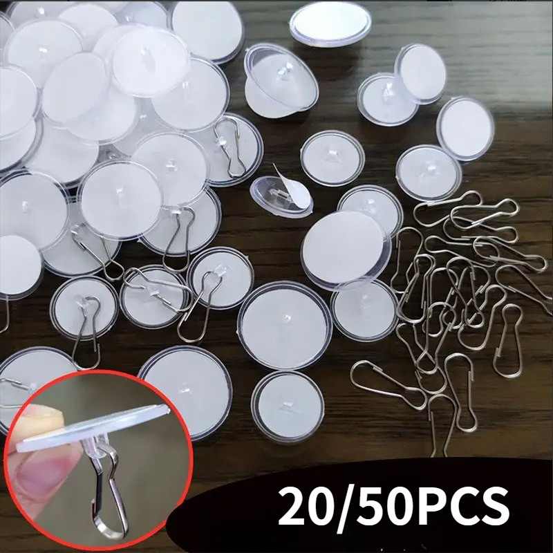 20 / 50 Chiếc Nặng Rõ Ràng Dính Móc Không Khoan Treo Tường Trần Gia Đình Phụ Kiện Nhỏ