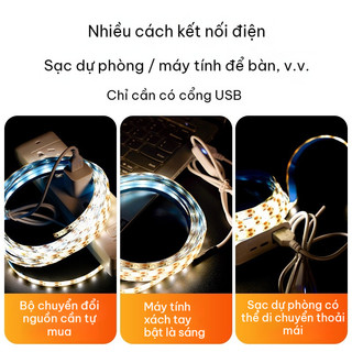 Đèn LED Chill Dán Tường Cổng USB - Đèn LED Nền TV Có Thể Cắt Tùy Chỉnh - Gắn Tủ Quần Áo, Bàn Trang Điểm Không Khoan Đục Cao Cấp