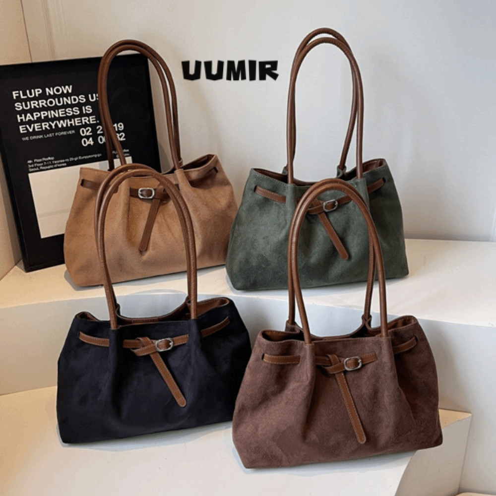 UUMIR Túi đeo vai da lộn UUMIR, Túi xách dung tích lớn màu trơn, Thời trang đa năng Retro Thanh lịch Có sẵn 4 màu Túi Tote đi lại đi học / Du lịch / Làm việc