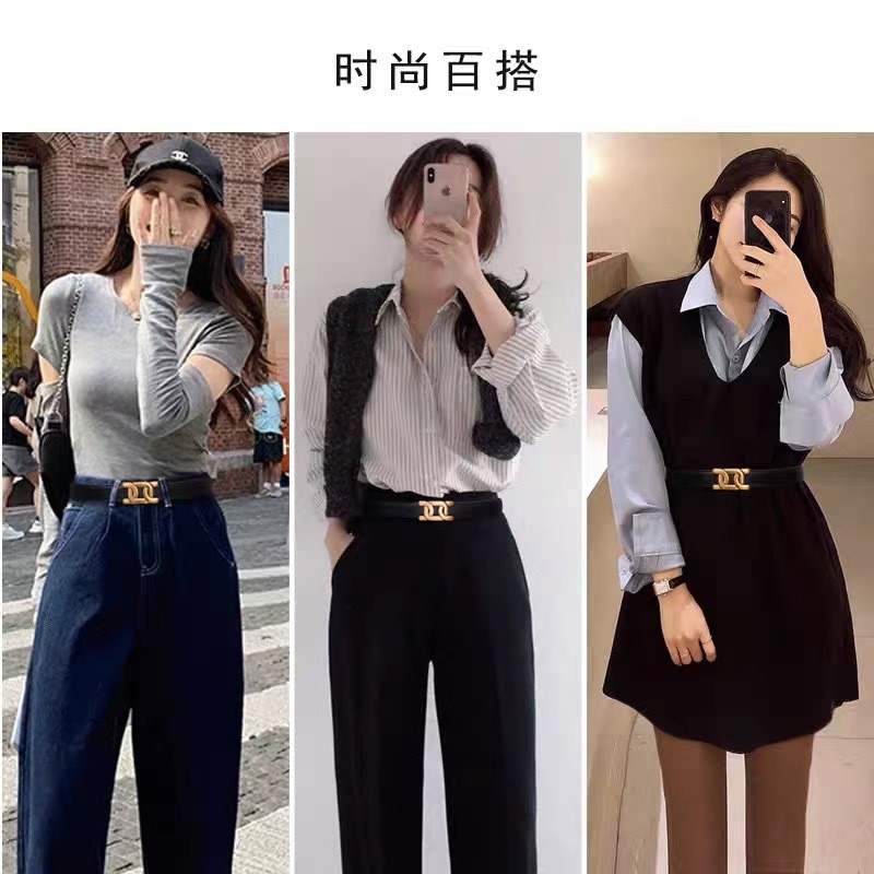 2025 Thắt Lưng Thật Tất Cả Trận Đấu Thắt Lưng Trang Trí Phù Hợp Với Đen Retro Jeans Thắt Lưng 26.1.21