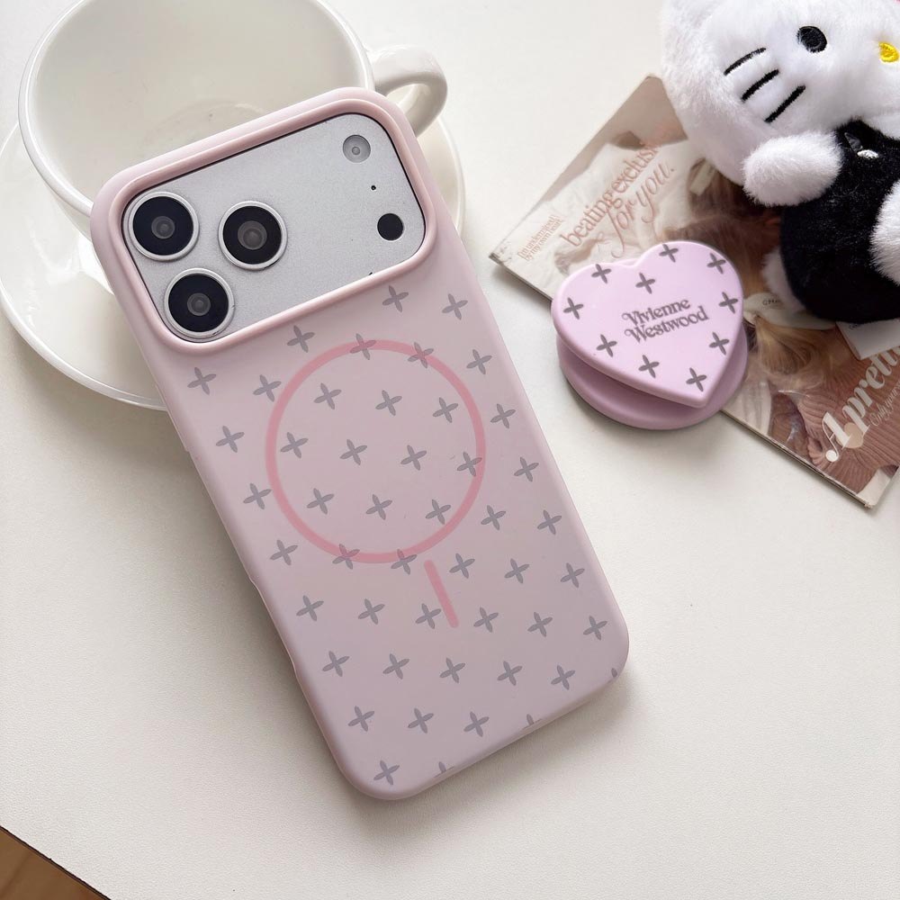 Vỏ TPU Tương Thích Với iPhone 13 14 14Pro 14ProMax 15 15Pro 15ProMax 16 16Pro 16ProMax 17 17Pro 17ProMax Ốp Nam Châm Họa Tiết Chữ Thập