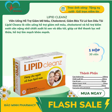 Lipid Cleanz – Viên Uống Hỗ Trợ Giảm Mỡ Máu, Cholesterol, Giảm Béo Từ Lá Sen Dầu Tỏi