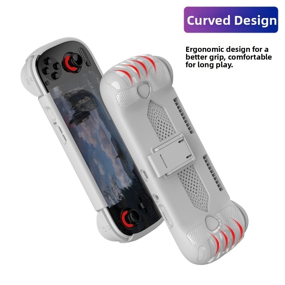 YRBWD For AYN Odin 3 New Handheld Game Console Case Anti Slip Protective Cover TPU Soft Shockproof Host Shell with Kickstand