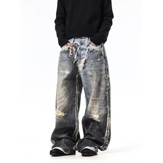 Quần Jean Nam Phong Cách Unisex Cao Cấp, Kiểu Rách Scimitar