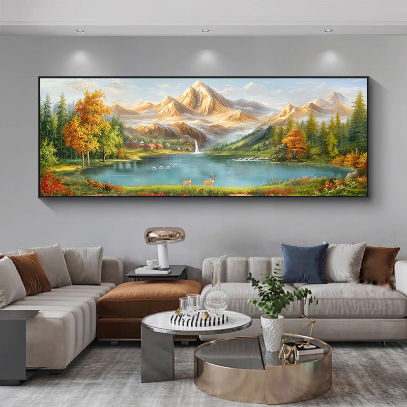Sunshine on Golden Mountain Canvas Tranh trang trí, Tranh phong cảnh, Hình ảnh lưng núi, Nền Sofa Trang trí Cornucopia