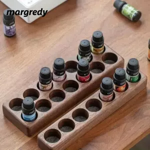 Giá đỡ nước hoa MARGREDY, Giá đựng chai tinh dầu bằng gỗ tự nhiên 6 hoặc 12 khe, Giá trưng bày máy tính để bàn đa năng công suất lớn