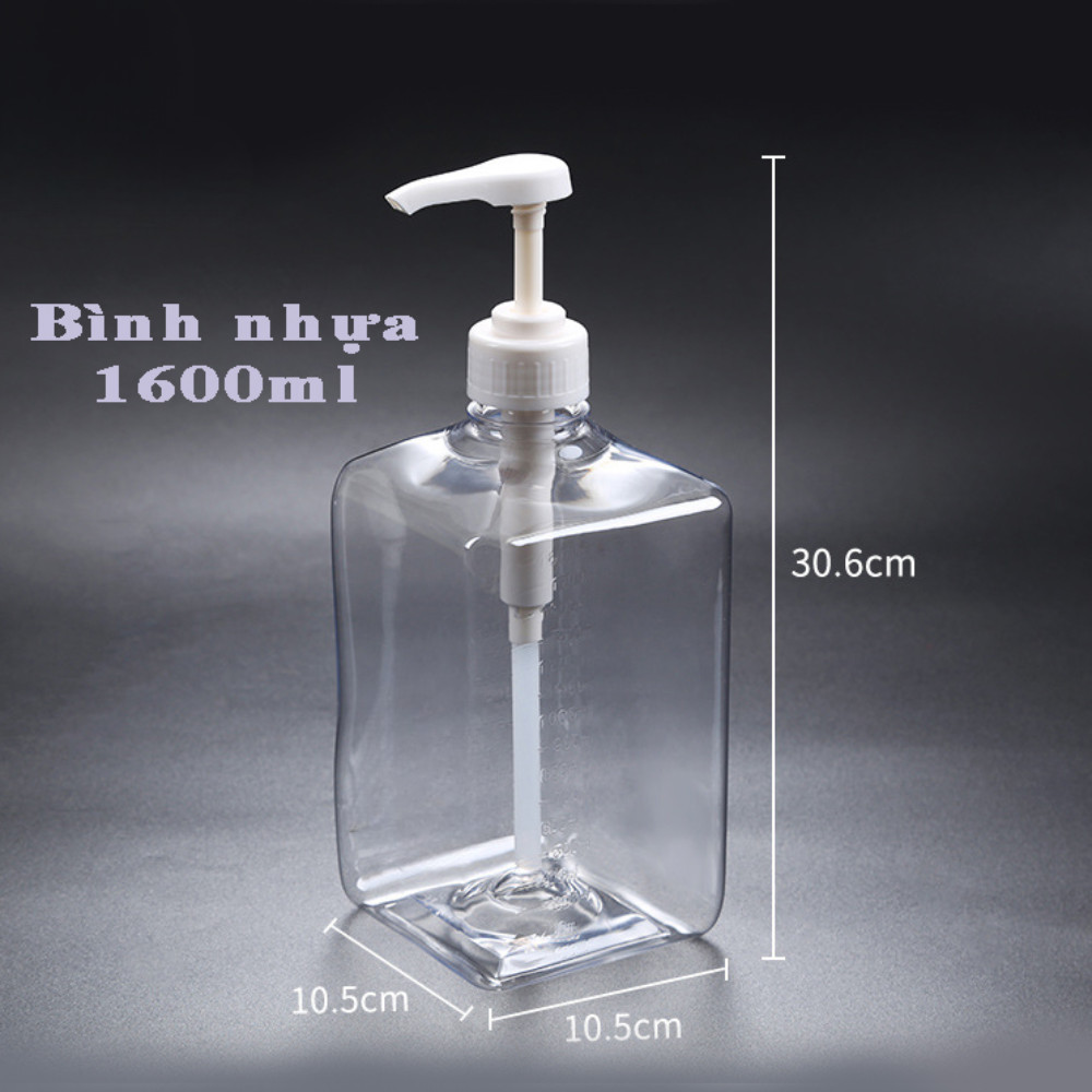 Bình Bơm Đường Siro Bằng Nhựa 1600ml Chất Liệu An Toàn Tiện Lợi Cho Quán Cà Phê Trà Sữa Pha Chế