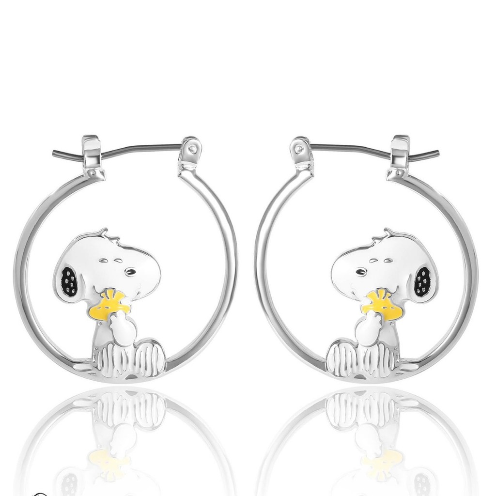 Snoopy Snoopy Dầu Nhỏ Giọt Chó Con Khóa Tai Mặt Dây Chuyền Kim Cương Xương Đòn Dây Xích Phụ Kiện Nữ