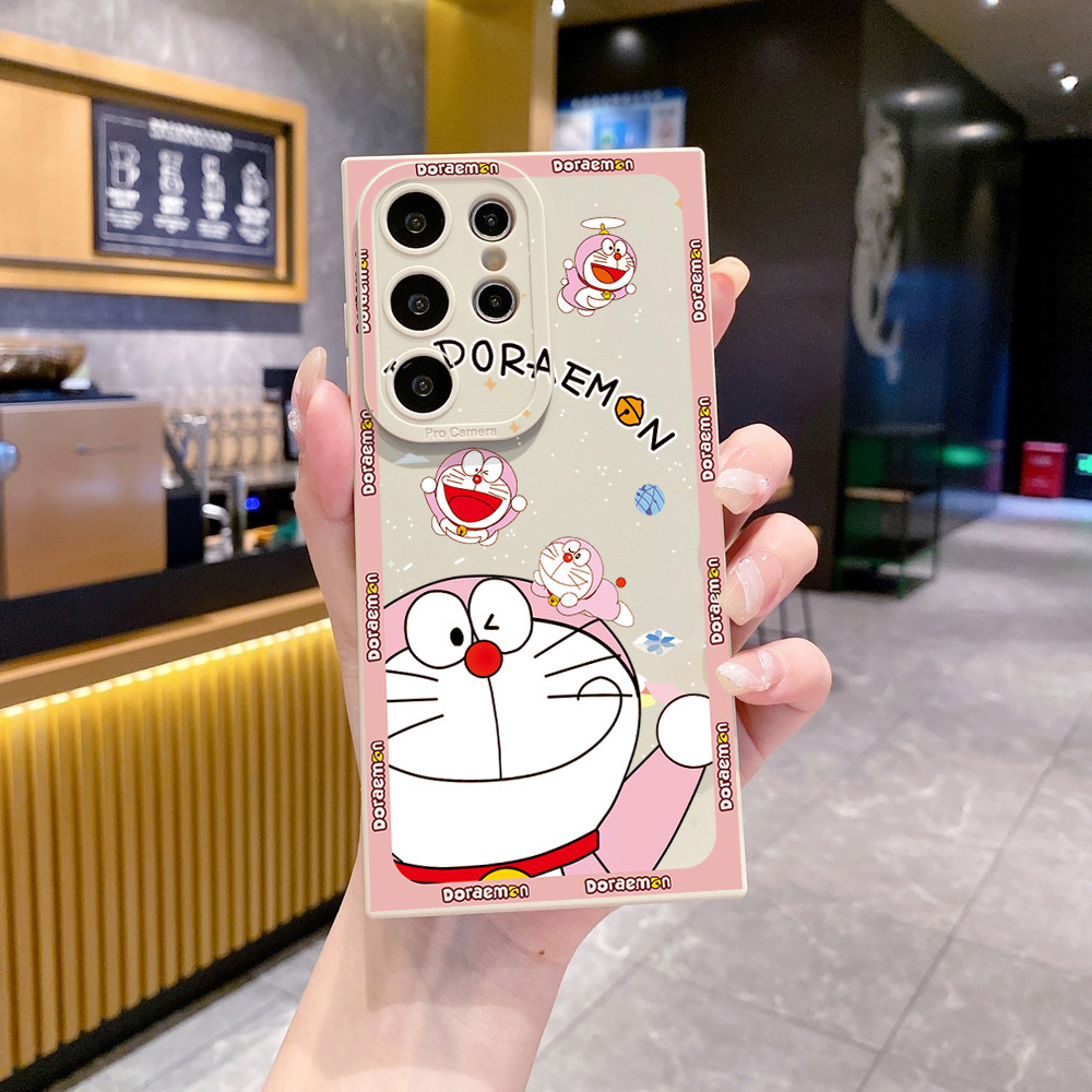 Tương thích với Samsung Galaxy S26 S25 S24 S23 Ultra S22 Plus S21 FE Smile Doremon Vỏ bảo vệ ống kính