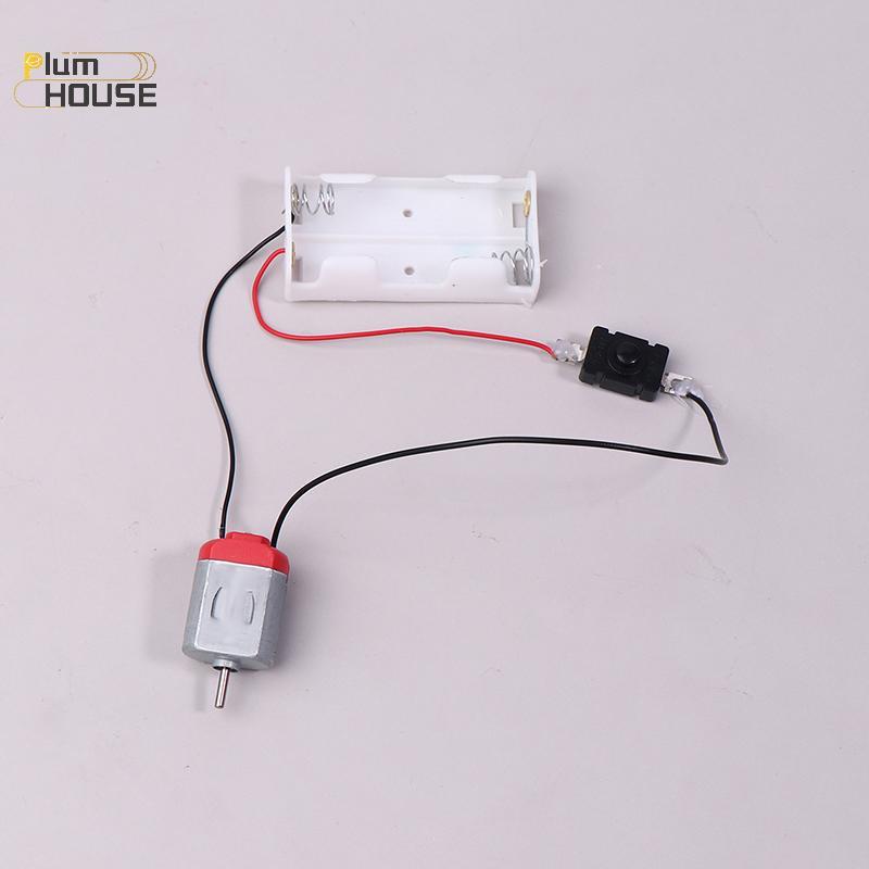 PlumHOUSE Bla White 130 Bộ Động Cơ Với 2xAA Pin Bảo Quản Và Công Tắc 16500 RPM Mini DIY Mô Hình Mạch Động Cơ Điện Tử Bộ VN
