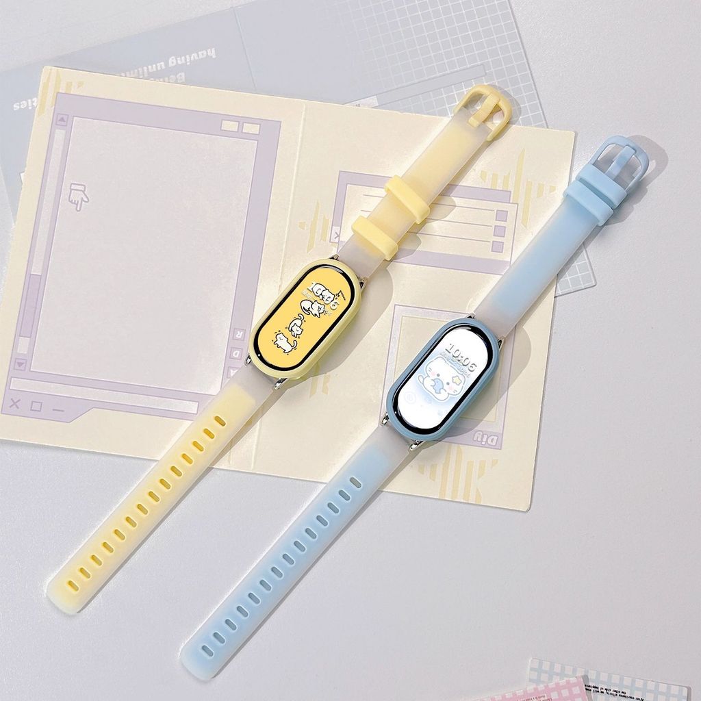 Dây đeo silicon cho Xiaomi Mi Band 10 9 8 nfc Vòng tay màu kép có thể thay thế cho Mi Band 9 10 Dây đeo cổ tay phiên bản gốm sứ