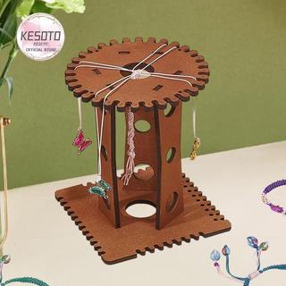 Đĩa bện Kumihimo gỗ 32 khe cắm, tiện lợi cho việc làm vòng tay