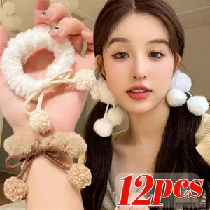 Dây buộc tóc trẻ em 4/8/12pcs - Bộ băng đô sang trọng nơ Hàn Quốc, độ đàn hồi cao, đa màu sắc