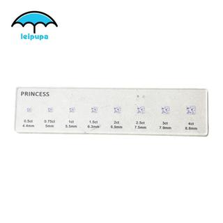 Hướng dẫn đo kích thước kim cương di động bằng Acrylic trong suốt 20 X 5 Cm, Công cụ so sánh kích thước và hình dạng kim cương cho trang sức