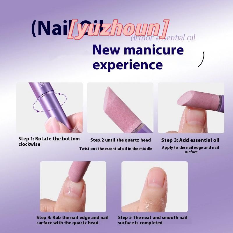[yuzhoun] 3In1 Ceramic Nail Cuticle Oil Brighten Dưỡng Ẩm Nail Cuticle Remover Pen Ngăn ngừa hư tổn móng tay Dụng cụ chăm sóc móng tay