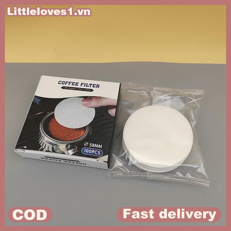 Littleloves1 51 / 53 / 58mm Giỏ Portafilter Giấy lọc cà phê cho máy pha cà phê Espresso 100 tờ Bộ lọc giấy cà phê tròn cho nồi Moka Phụ kiện cà phê VN