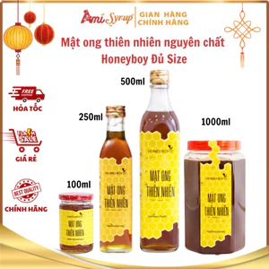 Mật Ong Thiên Nhiên Nguyên Chất 100% Honeyboy Đủ Size Từ Mật Ong Tự Nhiên, Chai Thủy Tinh Tiện Lợi