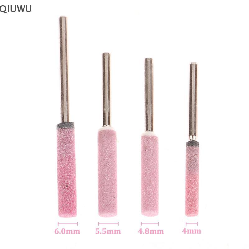 QIUWU 10 chiếc đá mài đá tập tin cho dây xích cưa 4/4.8/5.5/6 mm, bộ phụ kiện mài đánh bóng kim loại