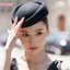 Mũ nồi hàng không tiếp viên vintage, flat top, phụ kiện tóc