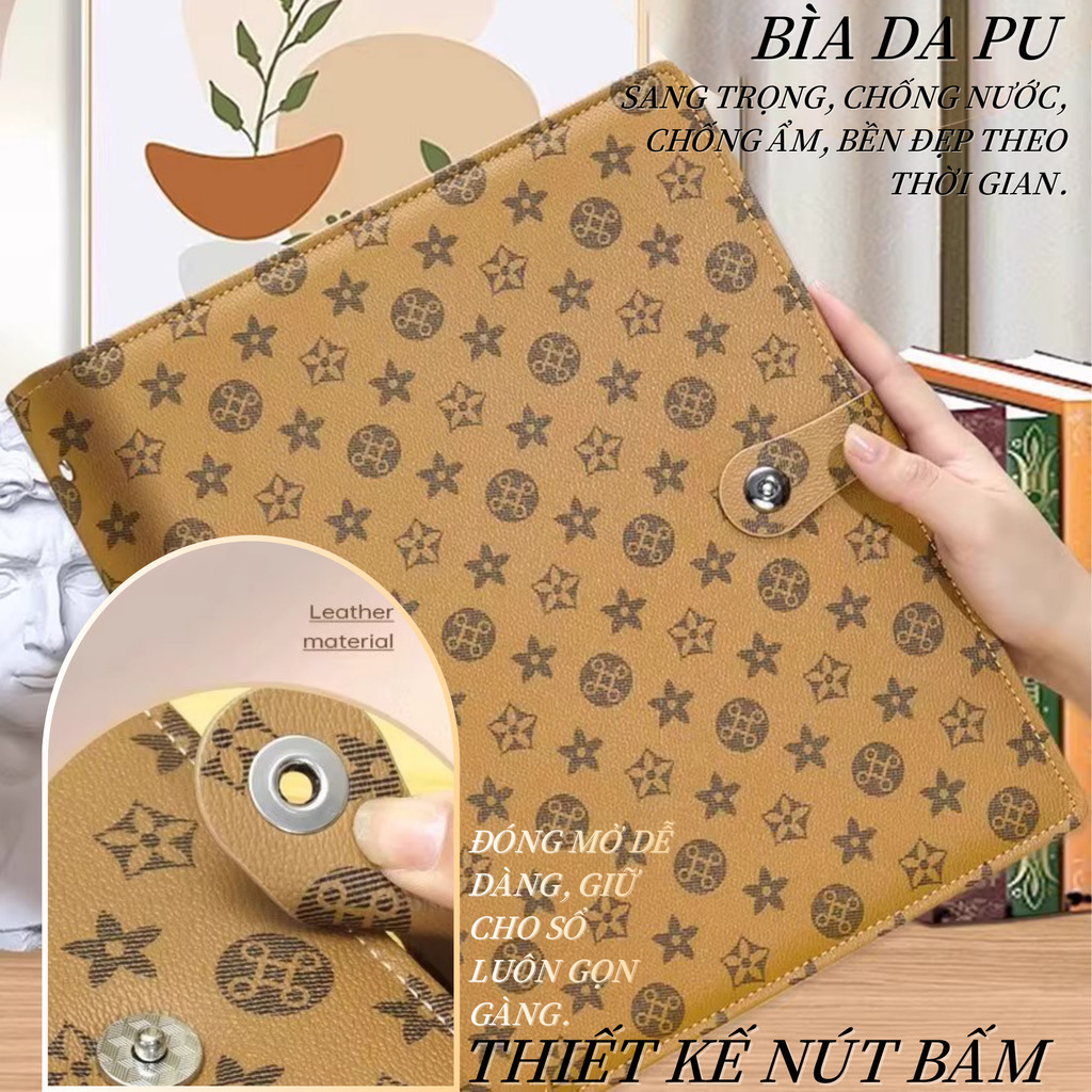 Bìa Còng A4 Da PU Dày Dặn Cao Cấp - Thiết Kế Lá Rời Tiện Lợi, Lưu Trữ Vé, Giấy Tờ, Hồ Sơ Gia Đình Đa Năng