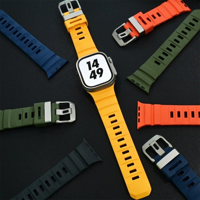 Vòng đeo tay thể thao dây đeo silicon Tương thích cho Apple Watch Series11 / 10 46mm Ultra3 / 2 / 1 49mm 9 8 7 6 SE3 45mm 44mm
