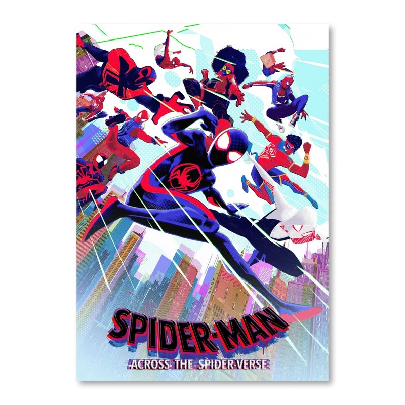 Người Nhện Vượt Qua Người Nhện Marvel Canvas Poster Miles Gwen Trang Trí Tường Phòng Ngủ