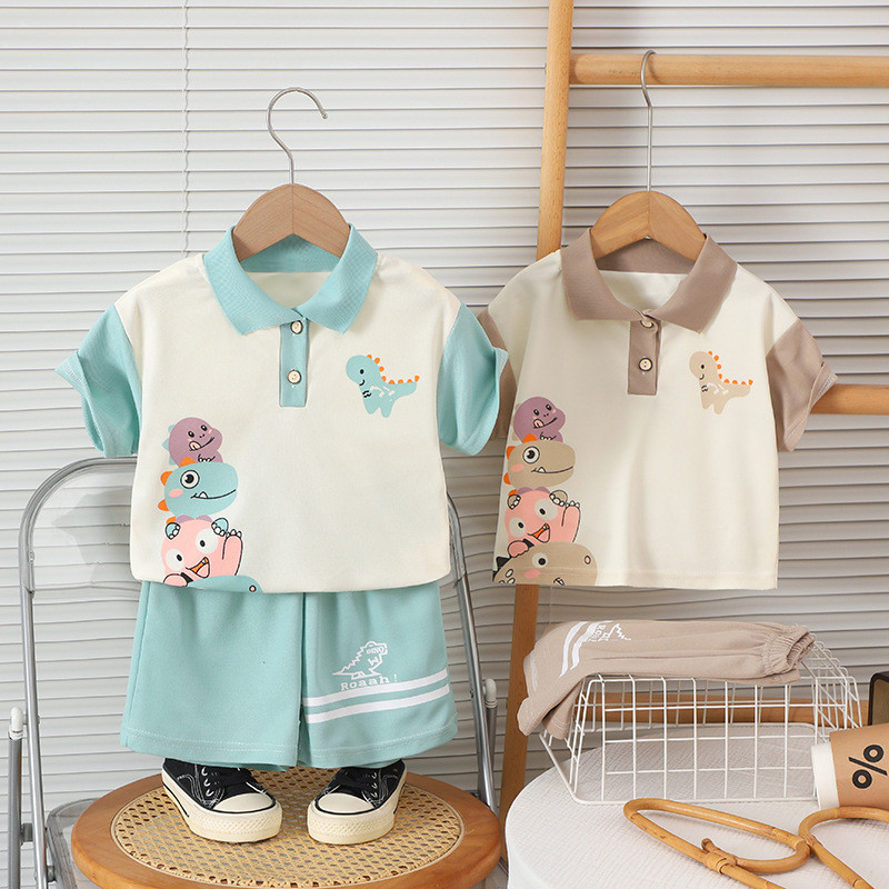 Bé Trai Mùa Hè Phong Cách Mới Áo Thun Tay Ngắn Phù Hợp Với Trẻ Em Áo Sơ Mi POLO Quần Short Thể Thao Thông Thường Quần Áo Trẻ Em Hợp Thời Trang 80-130 N5SK