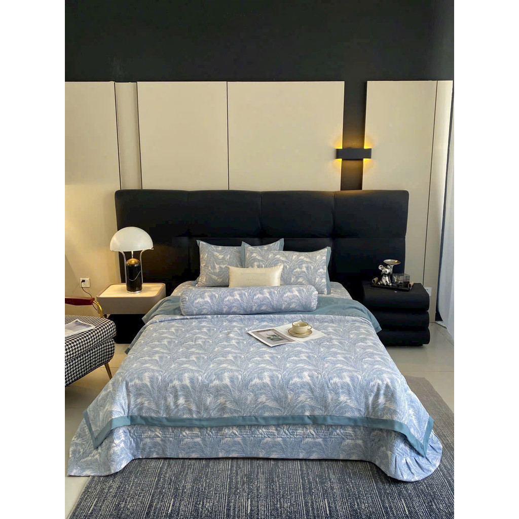 (SCB85)Bộ Chăn Ga Gối Lụa Họa Tiết Hoa Nhí Mang Phong Cách Dễ Thương, Điệu Đà - MemMinbedding Luxury