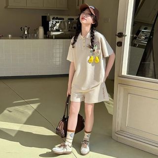 Bộ đồ polo cho bé gái – Áo polo tay ngắn phối quần short phong cách Hàn Quốc