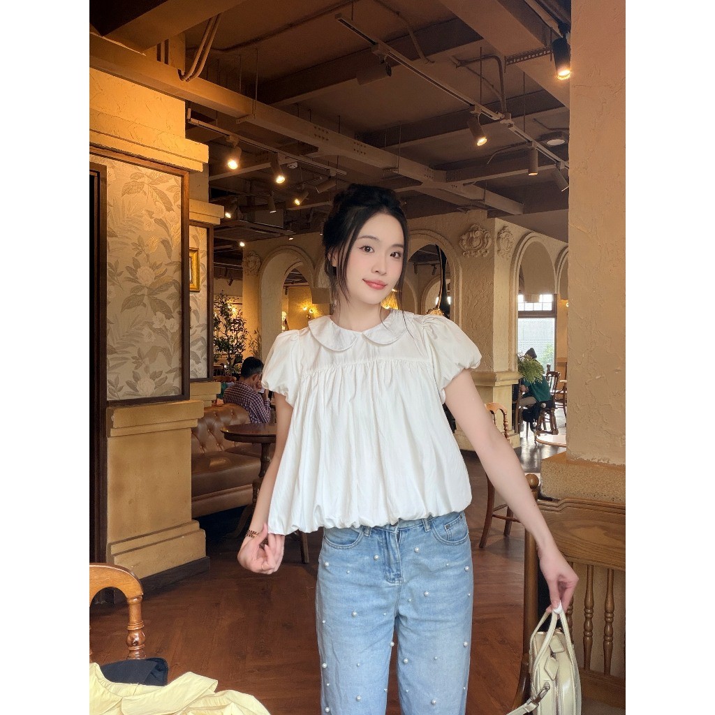 Áo kiểu hottrend nữ áo bí cổ sen xinh xắn trẻ trung TL.Online Shop Thời Trang Nữ  - A191