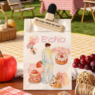 ENWEI 4 Cái [Dòng Hướng Dẫn Hạnh Phúc] PET Phong Cách Vintage Cuộc Sống Hàng Ngày Thực Phẩm Ấm Áp Nhãn Dán Thị Giác Cho Tạp Chí Sổ Lưu Niệm Trang Trí