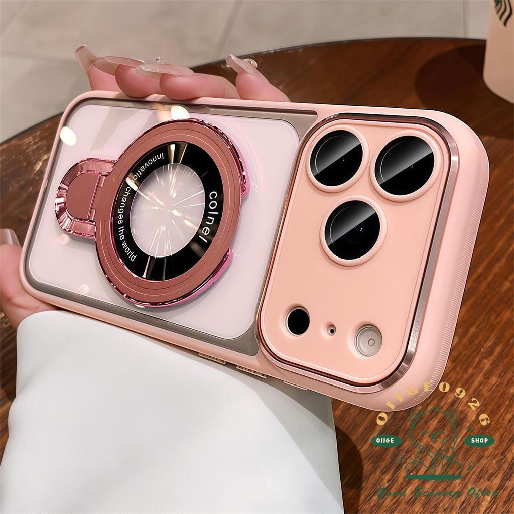 【 Ốp lưng iPhone17 】 Màu cam chống rơi giá đỡ từ tính nhạy cảm Vỏ điện thoại iphone17 Pro Max 16 15 14 13 cho vỏ iPhone Vỏ mềm silicon TPU chống sốc