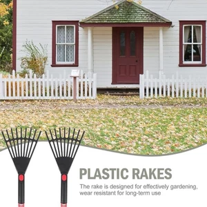 Cc 2 Chiếc Rakes Cầm Tay Bằng Nhựa Tay Cầm Thoải Mái Với 9 Răng Cho Ban Công Trang Trại