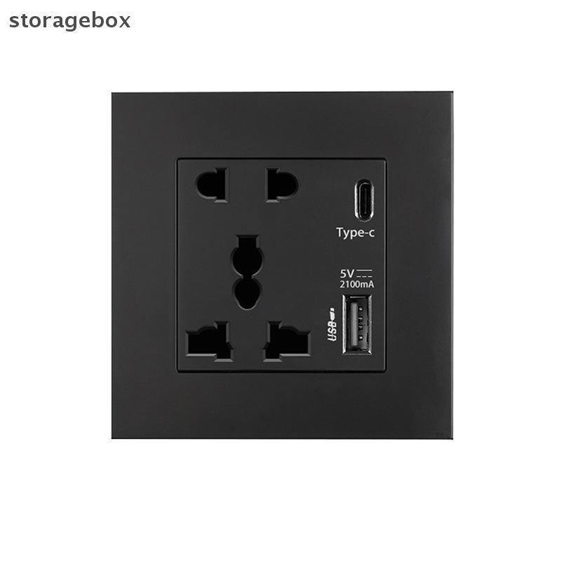 [Hộp lưu trữ] Bộ nguồn 2100MA USB Soet Bảng điều khiển quốc tế 13A UK Wall Type C Giao diện đẹp