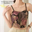 Áo Tank Top PYCOU, Áo Vest Mỏng Một Mảnh Retro Không Tay, Thêu Hoa Thanh Lịch Có Miếng Lót Ngực Ngắn Top Nữ